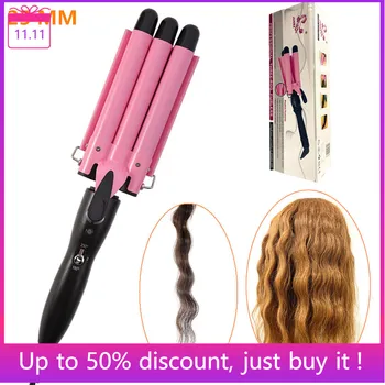 

Professional Hair Curler Triple Barrel Curling Iron Ceramic Hair Waver Styling Tools Hair Curlers Rollers Electric Curling Wand