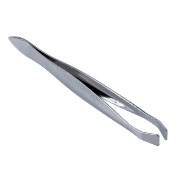 

Silver Tone Slanted Flat Tip Metal Hair Eyebrow Tweezer Cosmetic Tool for Lady