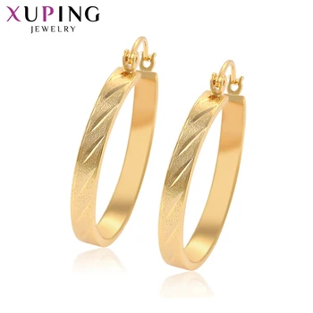

Xuping Jewelry Simple Pure Gold-color Plated Hoops Earrings with Environmental Copper for Women Colorful Gifts 99707