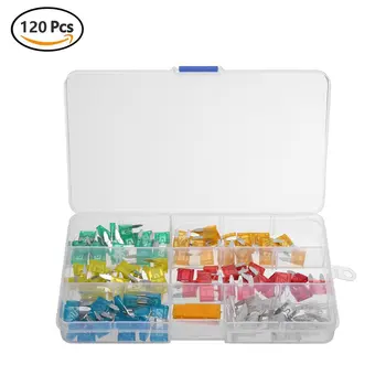 

120Pcs Profile Small Size Mini Blade Fuse Assortment Set Auto Car Truck DG 5 10 15 20 25 30A Fuse Box