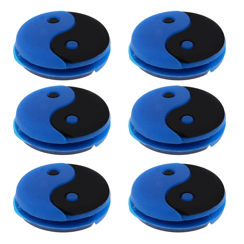 6 Pieces Yin And Yang Tennis Racquet Vibration Dampener Shock Absorber Gift