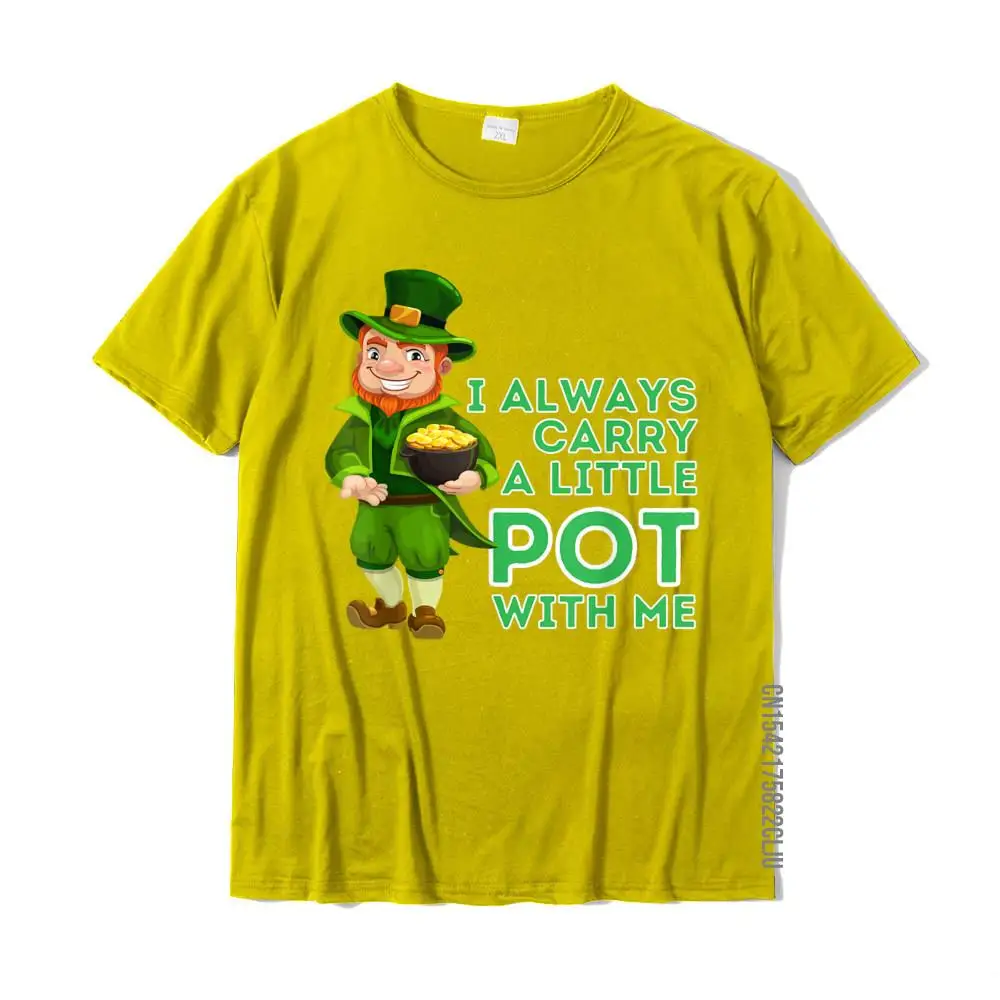 Summer T Shirts Brand Short Sleeve Casual Cotton Round Neck Men's T Shirt Fashionable Sweatshirts Summer Fall Free Shipping I Always Carry A Little Pot With Me - Irish St Patricks Day T-Shirt__31420 yellow
