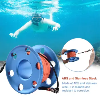 

New Dive Reel Diving Icon Pulley With Blue Wheel Fluorescent Orange Line 20M 30M 50M High Quality Safety Diving Icon Puller