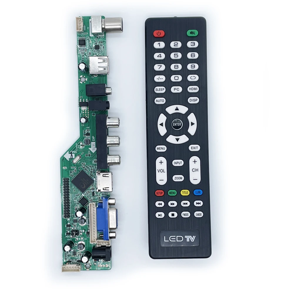 Universal Lcd Led tv Controlador Driver Board Vga Hd-mi Usb tv Placa-mãe Sinal Analógico 1542 Polegada V53 - Image 4