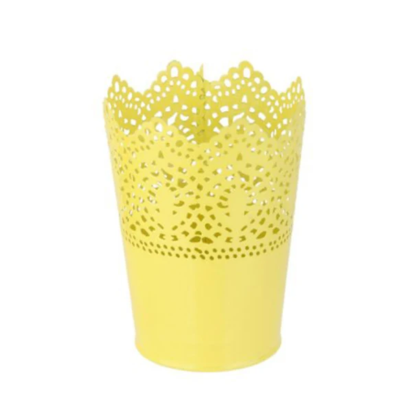Flower Pot Planter Garden Flower Plant Pots Desk Storage Holder Organizer Yellow