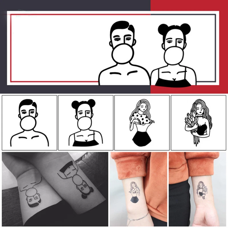 Темный сексуальный Fack тату Маска Вуаль Женщины Мужчины для боди-арта Мода