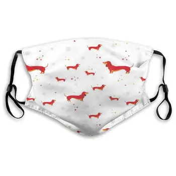 

Unisex Half Face Mouth Mask Face Masks Anti-Dust Face Windproof Ski,Pet Lover Simplicity Sausage Dog With Hearts And Dots,S