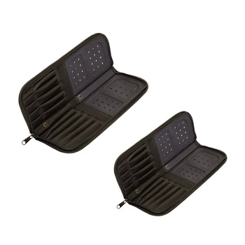 

2x 38cm/29cm Artist Paint Brush Holder Zippered Brush Case for Oil Acrylic Watercolor Brush Breathable Painting Kit