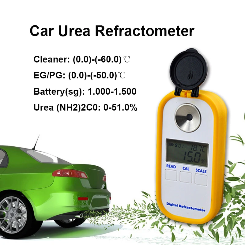 Digital Medical Urine Concentration Refractometer Car Urea Refractometer Antifreeze EG/PG Test Cleaner Freezing Point Tester
