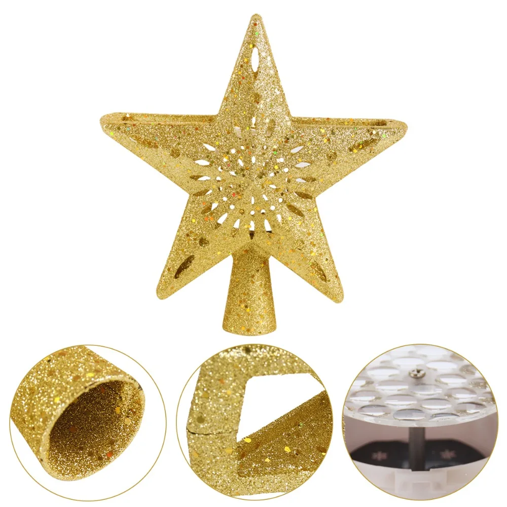 Huiran Christmas Tree Top Star Projection Snowflake Light Merry Christmas Decor for Home Christmas Ornaments New Year