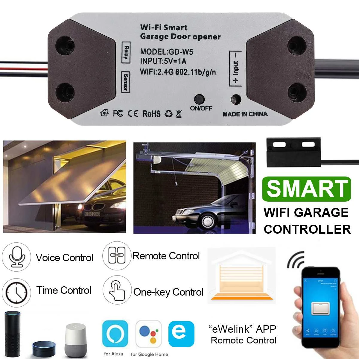 google home smart garage door opener