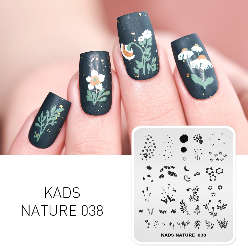 Nature 038 55 дизайнов, Новое поступление, штамповочные пластины для ногтей, несколько стилей, шаблон, сделай сам, изображение, трафарет, инструмент для красоты, для украшения ногтей, штамп - Цвет: Nature 038