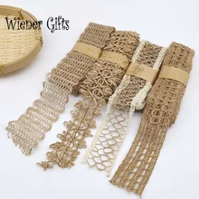 Burlap Flat Cords Hessian Vintage Rustic Hemp Jute Rope Christmas Wedding Party Centerpieces Decoration Gift Wrapping Ribbons