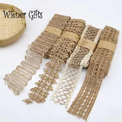 Burlap Flat Cords Hessian Vintage Rustic Hemp Jute Rope Christmas Wedding Party Centerpieces Decoration Gift Wrapping Ribbons