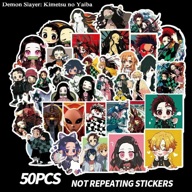 50 шт. аниме Demon Slayer граффити наклейка скейтборд ноутбук багаж холодильник