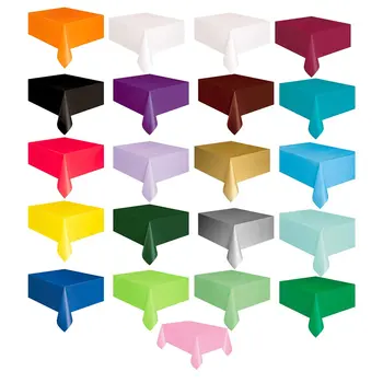 

Disposable Party Tablecloth Pe Plastic Cloth Birthday Dessert Table Solid Color Tablecloth 137x274Cm