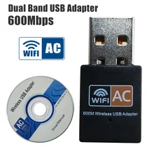 Беспроводной внешний ethernet 802.11ac ноутбук usb 2,4g 5g 600m Настольный wifi адаптер antena dongle lan Wi-Fi карта longo alcance