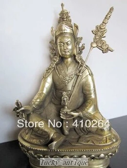 

Free Shipping 21cm TIBET Guru Rinpoche Padmasambhava BRONZE BUDDHA statue