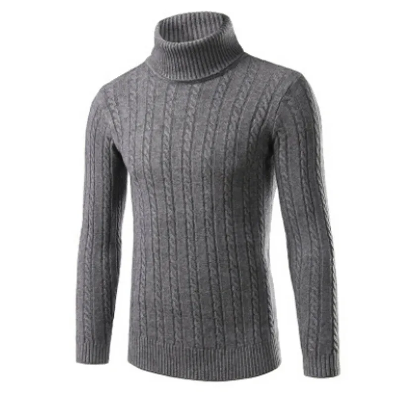 

Autumn Winter High Neck Thick Warm Sweater Men Turtleneck Brand Mens Sweaters Slim Fit Pullover Men Knitwear Male Double Collar