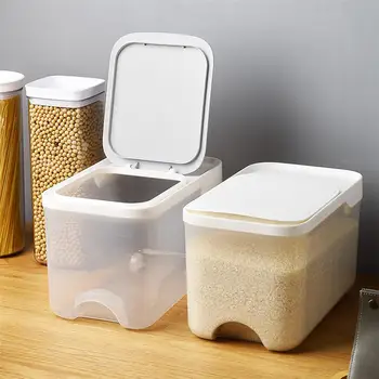 

1pc Sealed Storage Container Clamshell-type Storage Box Kitchen Storage Organizer Moistureproof Insect-resistant 5kg Container