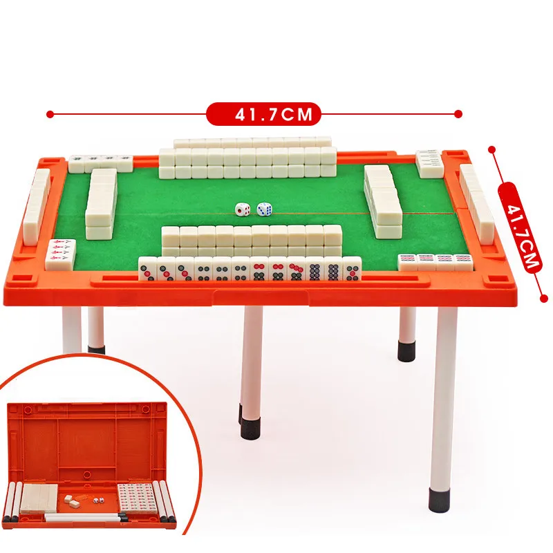 22# Mini mahjong with folding table Chinese Mah-Jong tile 144pcs Portable Tile whole set | Спорт и развлечения