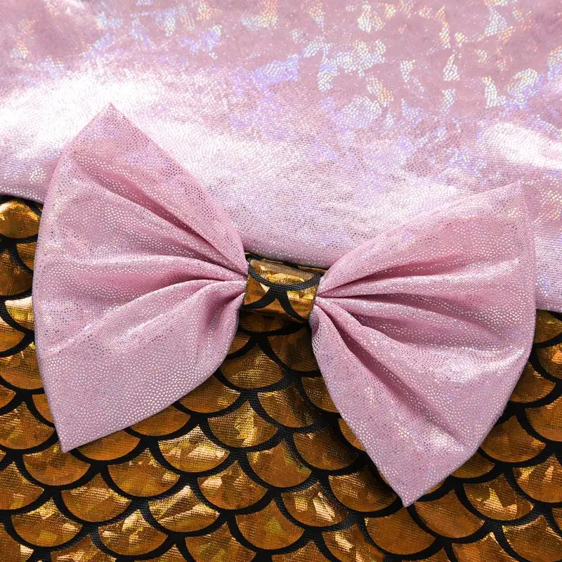 Купальный костюм для маленьких девочек; Модный милый костюм без рукавов с принтом рыбьей чешуи и бантом; повязка на голову; купальный костюм из двух предметов для девочек; От 0 до 3 лет