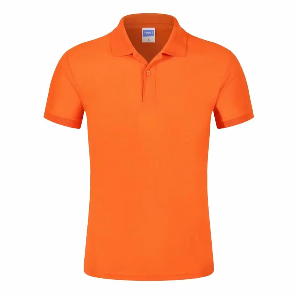 Летняя рубашка поло с коротким рукавом, однотонная, повседневная, на заказ, печать, дизайн, фото, логотип, деловые люди, корпоративная форма - Цвет: Оранжевый