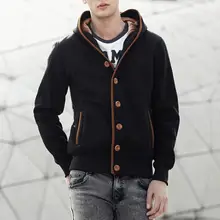 

Dropshipping!! Men Autumn Winter Buttons Long Sleeve Coat Casual Hooded Cardigan Outwear Jacket