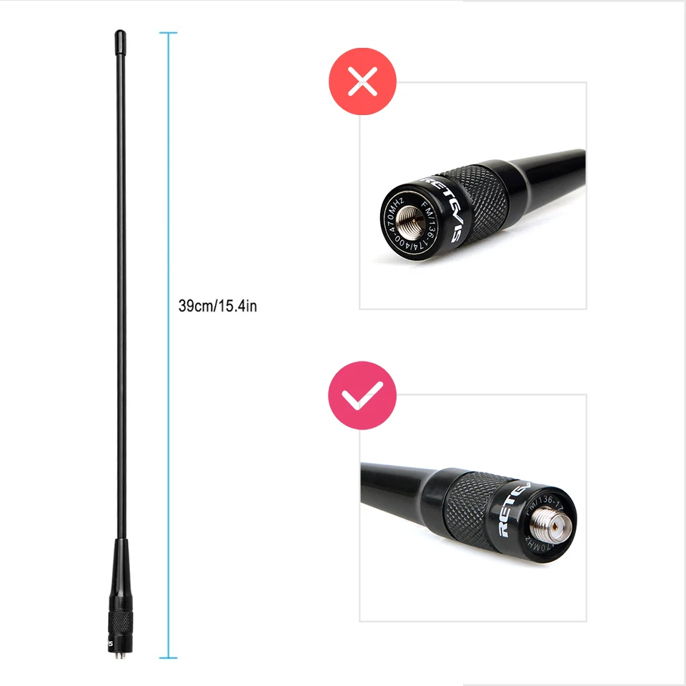 2pcs RETEVIS RHD-771 SMA-F Walkie Talkie Antenna
