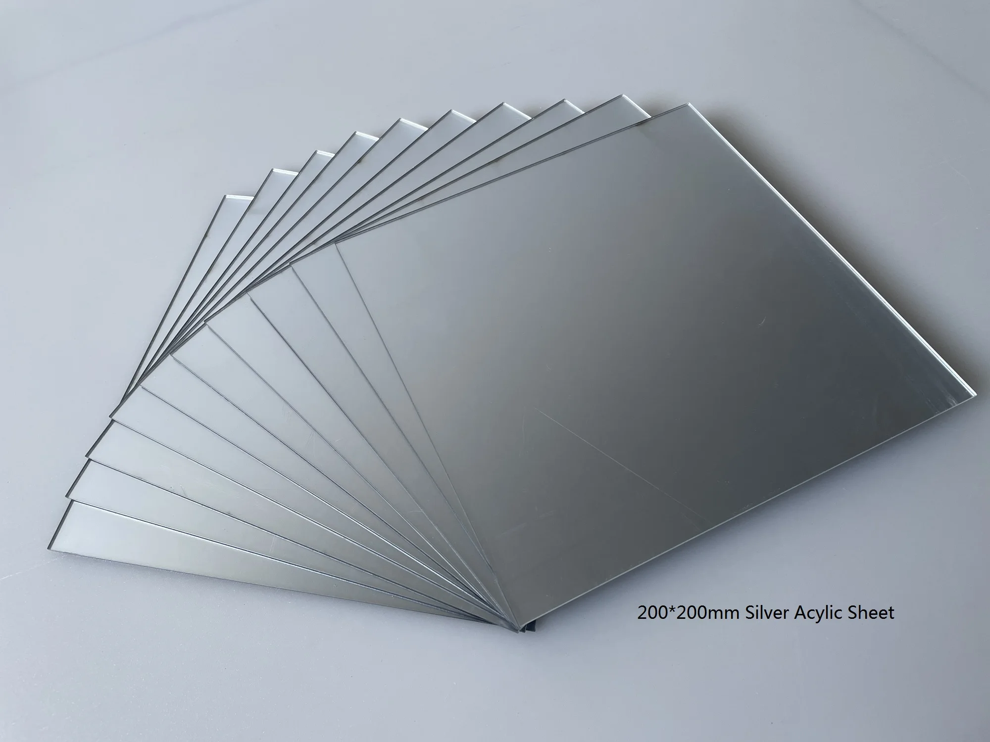 Silver Acrylic Mirror Sheet Harmless Wedding Coaster Cake Decoration Photo Props Home Hotel Wall DIY Decor Board 200*200*2MM acrylic mirrors wall mirrors