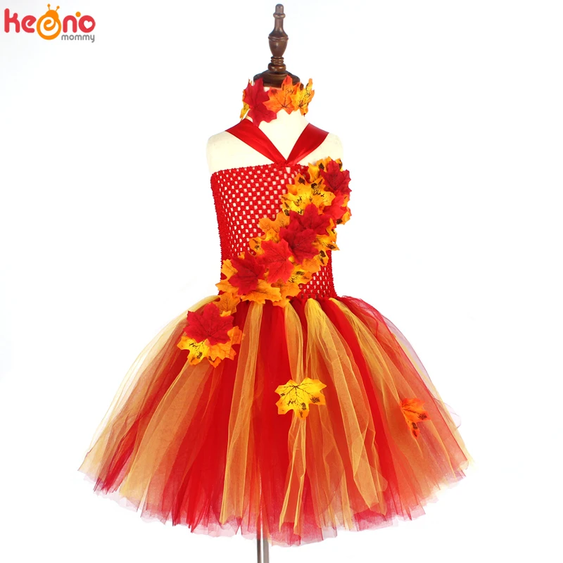 Fall Autumn Girls Tutu Dress Kids Maple Leaves Dress Up Halloween Costume Fancy Birthday Party Fall Autumn Girls Tutu Dress Kids Maple Leaves Dress Up Halloween Costume Fancy Birthday Party