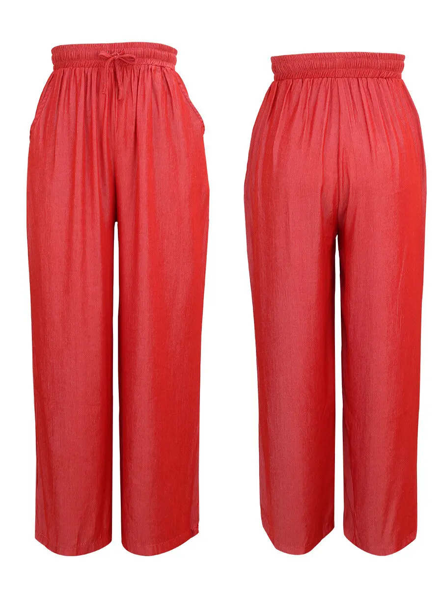 Pdfmily Для женщин однотонный просторный Повседневный брюки прямые брюки шнурок карман три Цвета брюки Для женщин модные осенне-зимние штаны - Цвет: Red