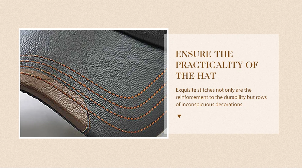 JAMONT Versatile Men Leather Baseball Cap