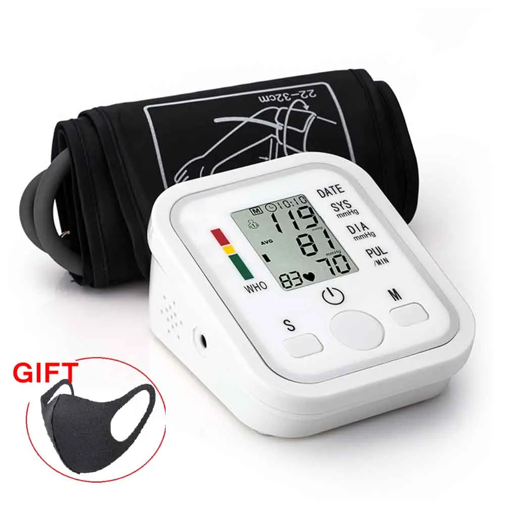 

Digital LCD Upper Arm Blood Pressure Monitor Heart Beat Meter Pressure Guage Home Health Care Tonometer for Measuring Automatic