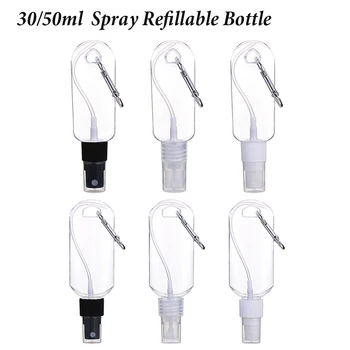 

5pc 30/50ml Plastic Empty Spray Bottle Refillable Hand Wash Free Hook Bottle Transparent Hook Soap Dispenser Makeup remover tool