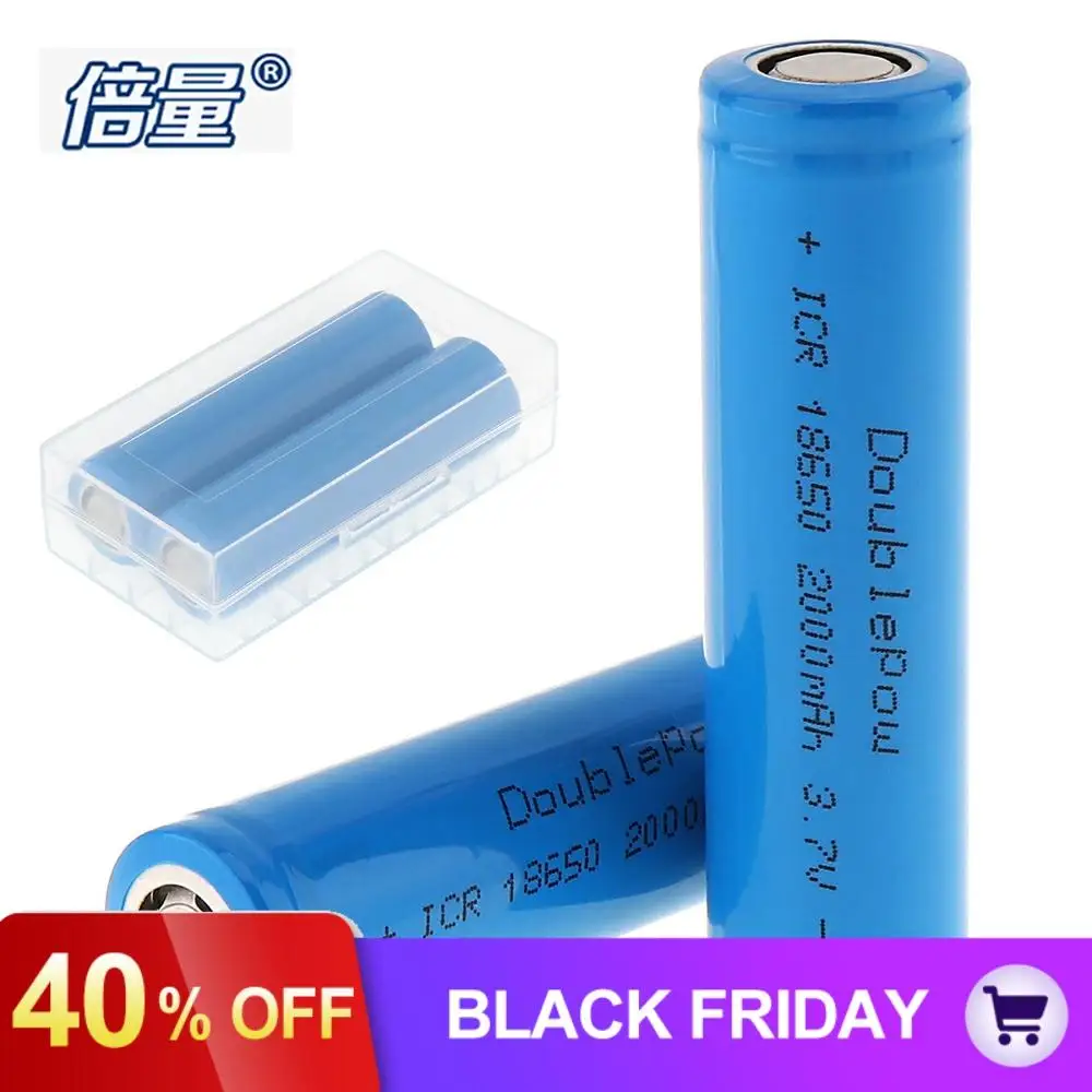 2 шт./лот 2000mAh 3 7 V 18650 литий-ионная литиевая аккумуляторная батарея с
