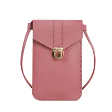 Women's Crossbody Bag Pu Leather Touch Screen Mobile Wallet Female Retro Student Buckle Shoulder Bag Purses and Handbags