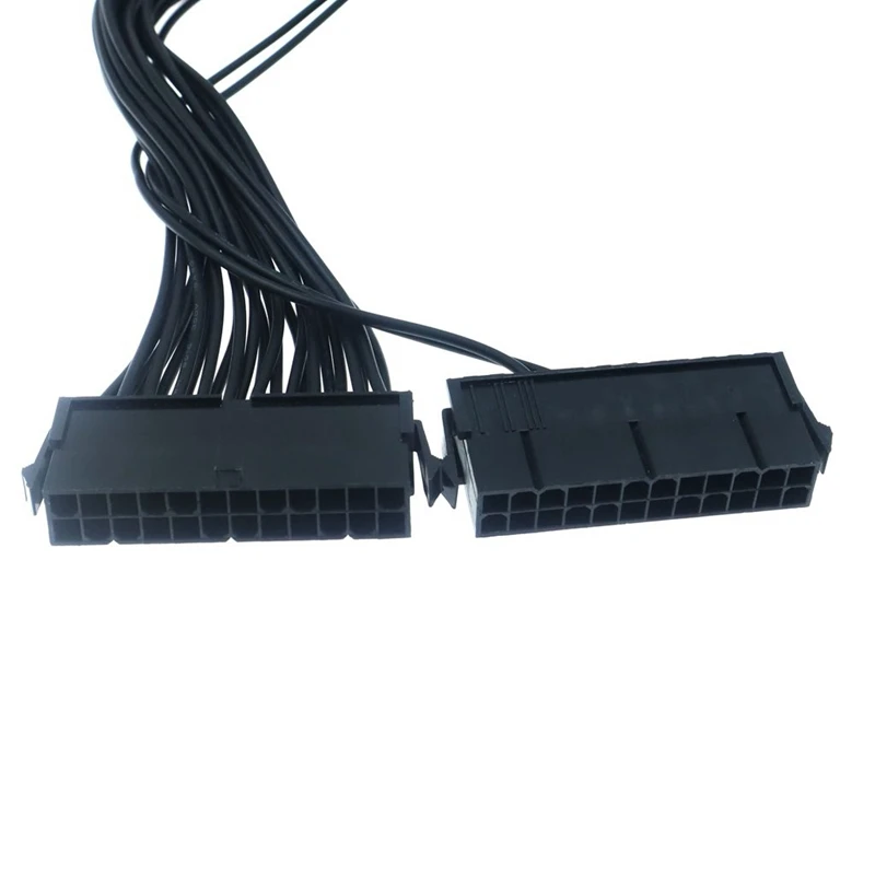 24Pin ( 20pin + 4pin ) Dual PSU Power Supply Motherboard Adapter Cable 30cm for BTC RIG Mining wire 18AWG 30cm