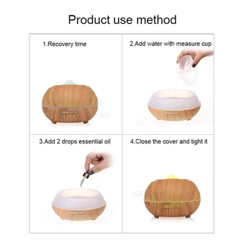 

400ml aromatherapy oil humidifier wood grain ultrasonic cold mist humidifier is suitable for office and home