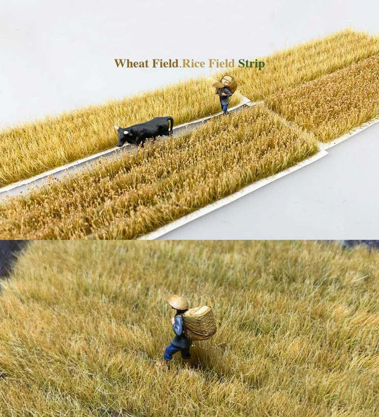Rice and wheat field scene model  1 / 72 1 / 87 ho train sand table DIY miniature landscape material high quality 3