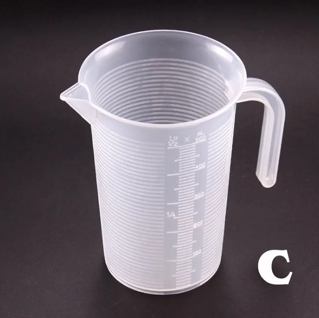 Measuring Cups 100/250/500/1000ml Transparent Cup Scale Measuring Kitchen Tools KT0151 Cup Tools Measuri Plastic For Baking R6K0 500ml