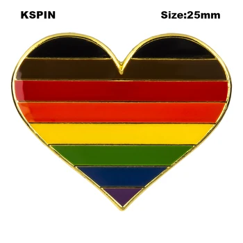 

Gay Pride LGBT heart shaped Badge Symbol Pin Metal Badges Decorative Brooch Pins for Clothes Brooch Jewelry XY0634-1