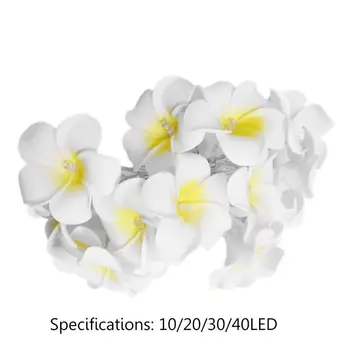

10/20/30/40 LED Plumeria Decorative String Lights Eggs Flower Lamp Christmas Wedding Holiday Party Garden Romantic Decor
