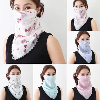 

Mask mascherine Face Mask Women Sun Protection Print Scarf Dustproof Neck Scarf Masks Silk scarf mascherine antivirus masque