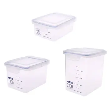 

Locking Clear Plastic Kitchen Food Storage Containers Jars Canister Box With Clip Top 850ml 1500ml 2300ml LX9C
