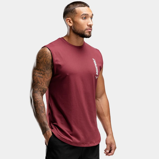 Camiseta sin mangas para hombre, ropa de culturismo, chaleco de cuello redondo para Fitness, ropa algodón de marca, venta al por mayor, nueva moda _ - Mobile