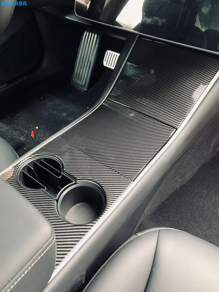 Tesla модель 3 CNC углеродное волокно пианино Краска Панель анти-отпечатков пальцев защитная пленка модифицированные части