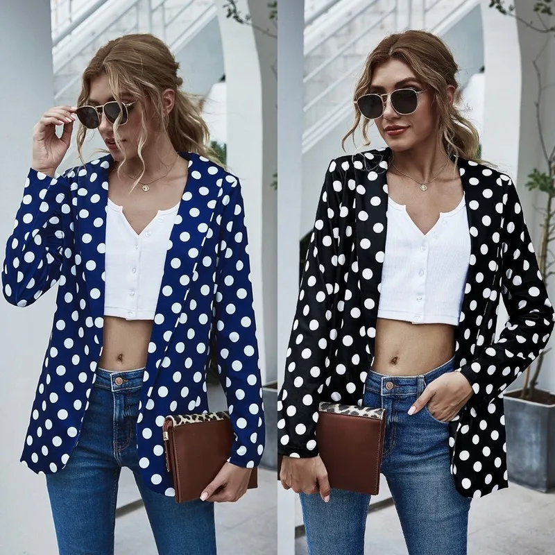 

2020 Autumn Hot Selling European and American Long-Sleeved Polka Dot Small Suit Jacket