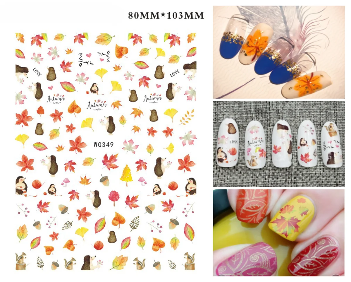 3D Nail Sticker Girl Manicure Decals Decoration Stickers for Nails Cute Cat Candy Fish Design Nail Art Sticker Accessories