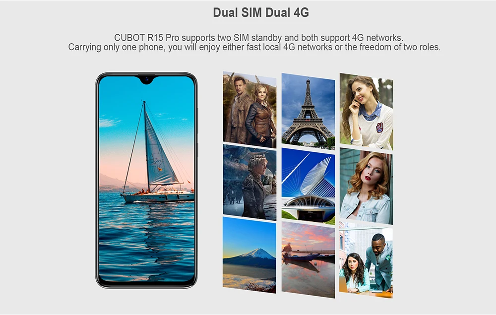 Смартфон Cubot R15 Pro 6,2" с полным экраном 3 ГБ+ 32 ГБ Android 9,0 Pie двойная камера 16MP Face ID Cellura 4G LTE 3000 мАч